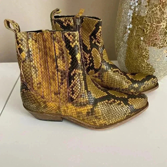 Golden Goose Santiago Snake Embossed Western Boot - Picture 1 of 16
